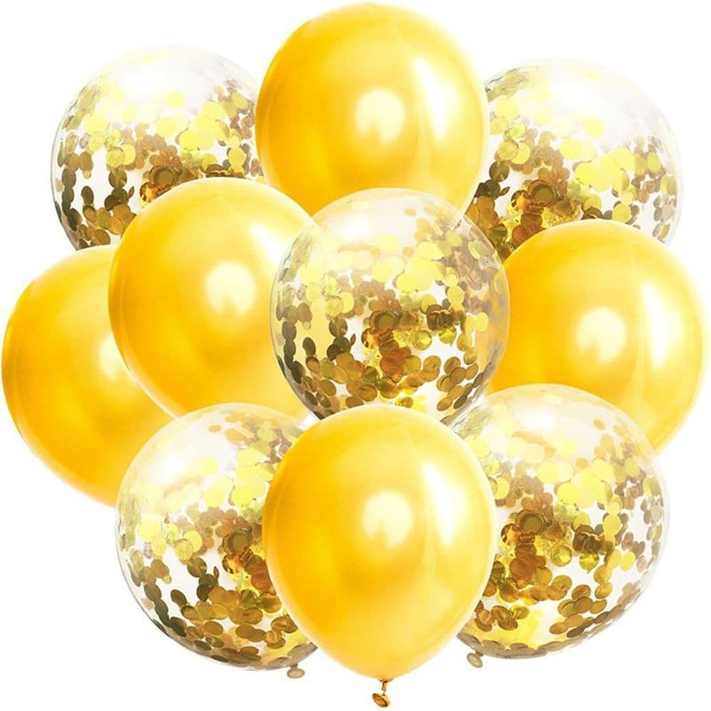 Birthday Party Balloons, 10pcs set Romantic 12in Latex Balloons, Confetti Balloons for Birthday Party Wedding Baby Shower, Sports Game Super Bowl Party Supplies, Party Favors, Birthday Gift