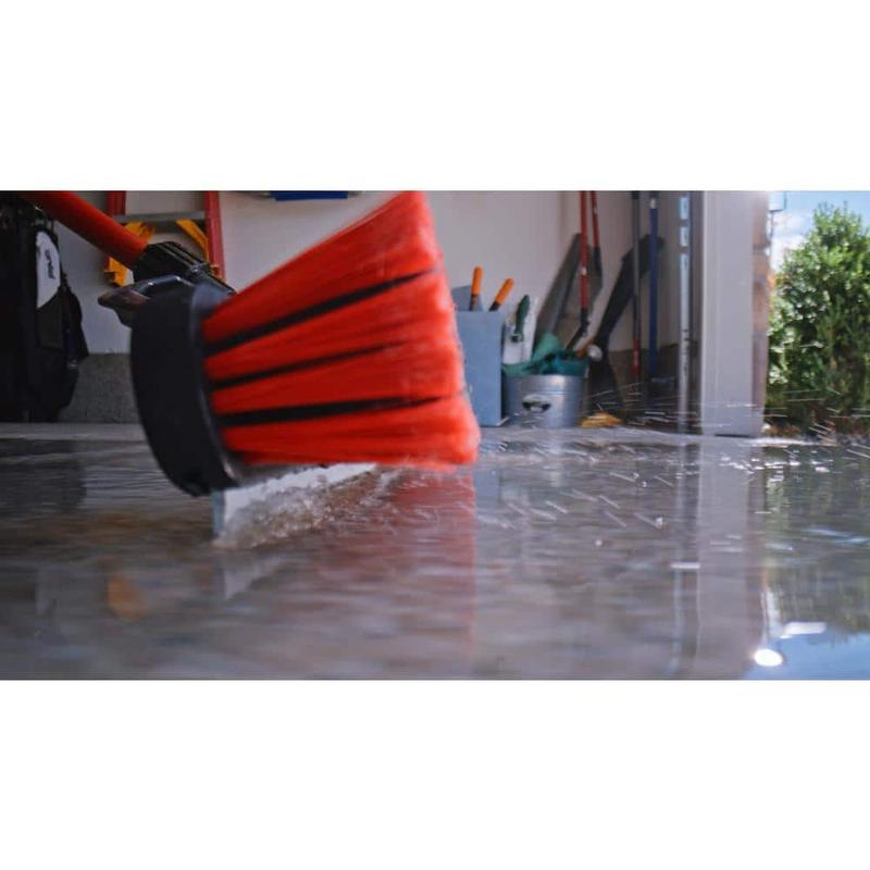 24 In. Heavy-Duty Multi-Surface Squeegee Push Broom with Brace and Steel Handle