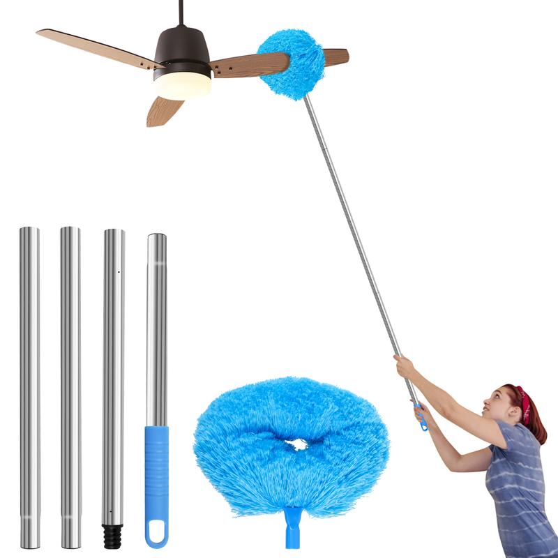 Ceiling Fan Cleaner Duster with 57 Inch Telescopic Handle Reusable Fibre Ceiling Fan Blade Cleaner with Removable Cleaning Head Hanging Ceiling Fan Cleaner