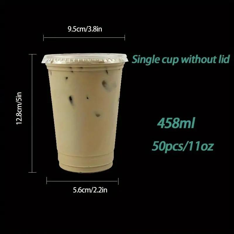 Disposable Coffee Cup, 50pcs set Clear Coffee Cup, Heat Resistant Coffee Cup, Tea Cup, Milk Cup, Beverage Cup, Party Supplies