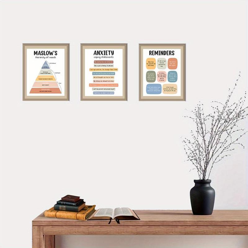 Mental Health Matters Poster, 10pcs set Frameless Mental Health Matters Wall Poster, Therapy Office Decor, Home Decor