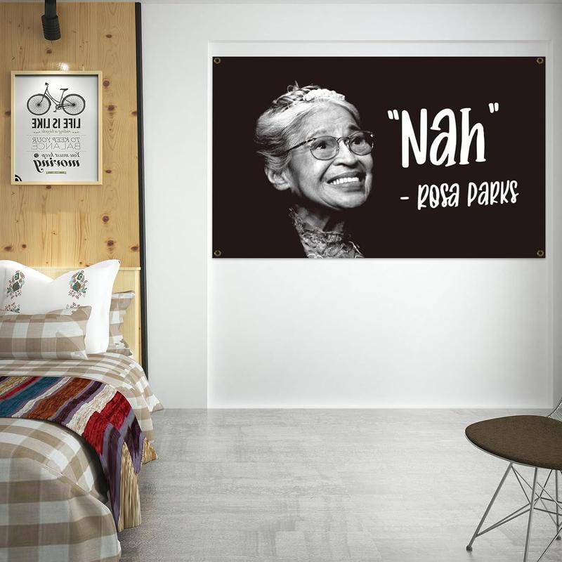 Nah Rosa Parks Flag Funny American Flag Banner Breeze Flag,3x5ft Banner College Dorm Room Flags with Brass Grommets Lightweight Decoration Ornaments