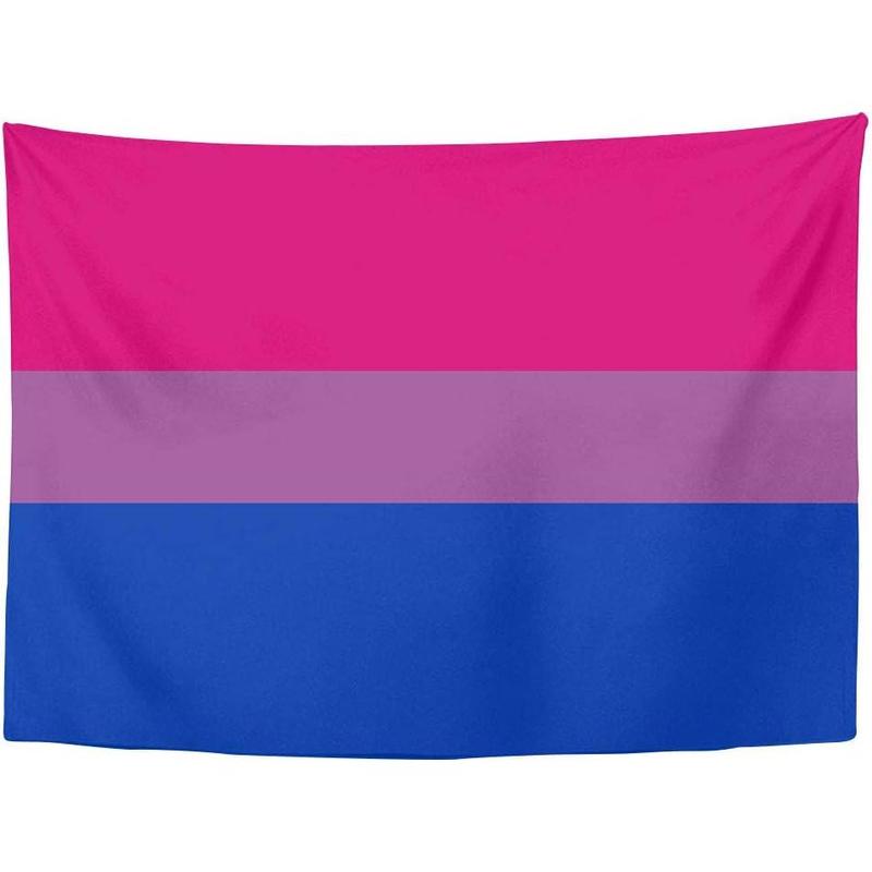 Bisexual Pride Flag Tapestry, Wall Decor Art Tapestry Hanging for Living Room Kitchen Outdoor Dorm Bedroom, 60 X 40 Inches