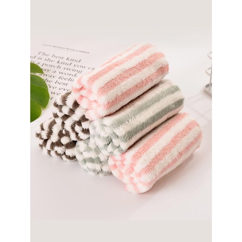 1pc Coral Fleece Hand Towel Rag, Kitchen Cleaning Towel Slouchy Rag, Dishcloth Degreasing Scouring Pads, Random Color