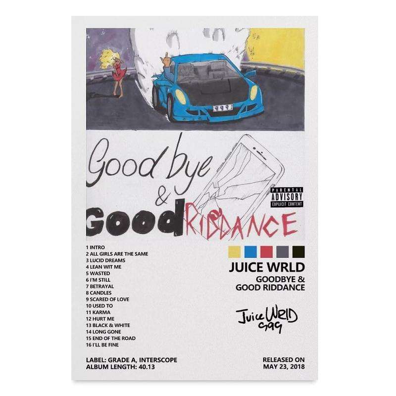 Juice WRLD poster Goodbye & Good Riddance Album Cover  for room Canvas Art wall Ornaments