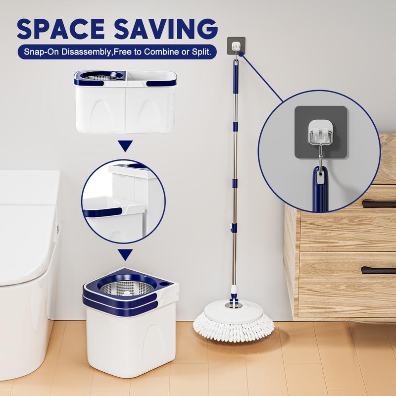 TIKAAATOK Detachable storage for clean water and a sewage separation rotating mop bucket