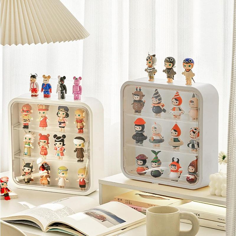 Clear Display Case for Figures,Wall-Mounted Doll Storage Box,Adjustable Display Stand with Door Dust and Moisture Proof Suitable for POP Collectibles