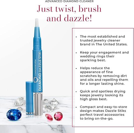 Diamond Dazzle Stik-Portable Diamond Cleaner for Rings and Jewelry-Bring Out The Sparkle in Your Diamonds and Precious Stones Brush Gift Cleaning