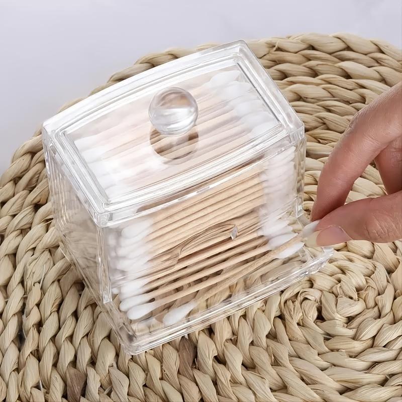 Clear Cotton Swab Storage Box, 1 Count Modern Simple Multi-purpose Storage Box, Desktop Storage Organizer for Home Bathroom