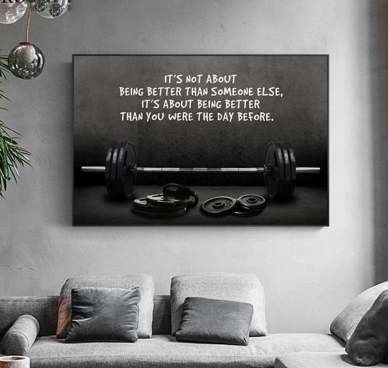 Motivational Quote Nordic Home Decor, Gym and Fitness Framable Wall Art, Sports Print Poster