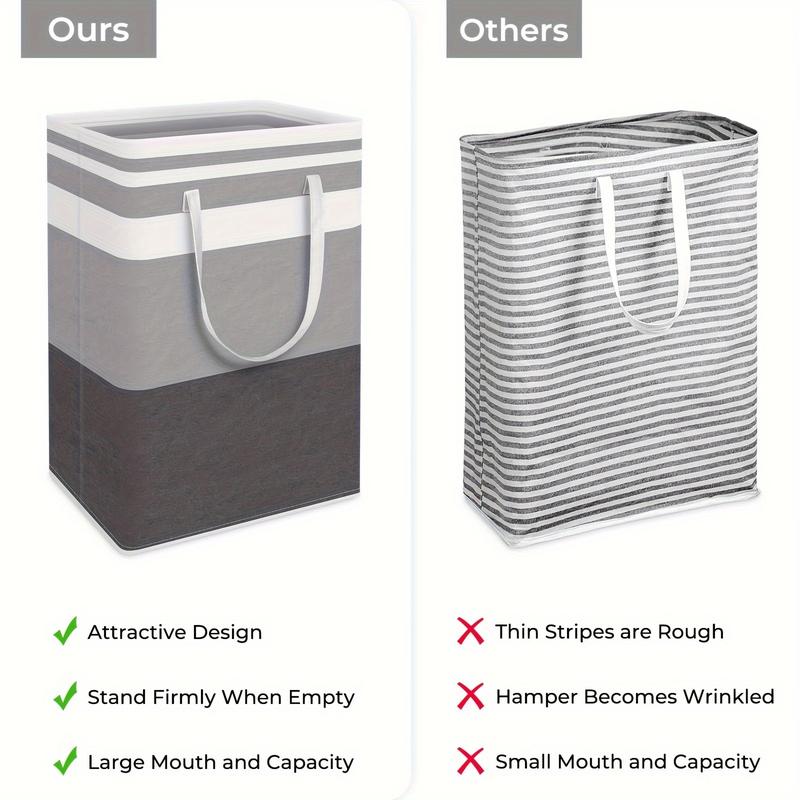 3-6Pack Large Laundry Basket, 75L Each Waterproof, Freestanding Laundry Hamper, Collapsible Tall Clothes Hamper With Extended Handles For Clothes Toys In The Dorm And Family-Gradient Grey