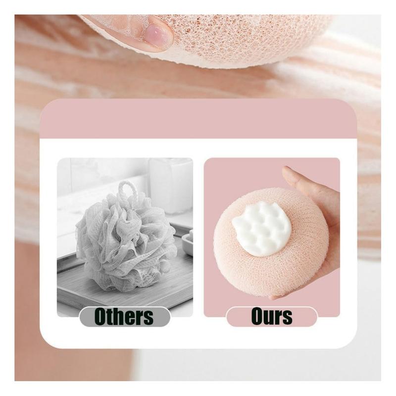 4Pcs Super Soft Sunflower Suction Cup Bath Ball - 2-in-1 Sunflower Bath Ball, Exfoliating Bath Sponge Body Brush Scrubber, Bathroom Shower Sponges for Women Men