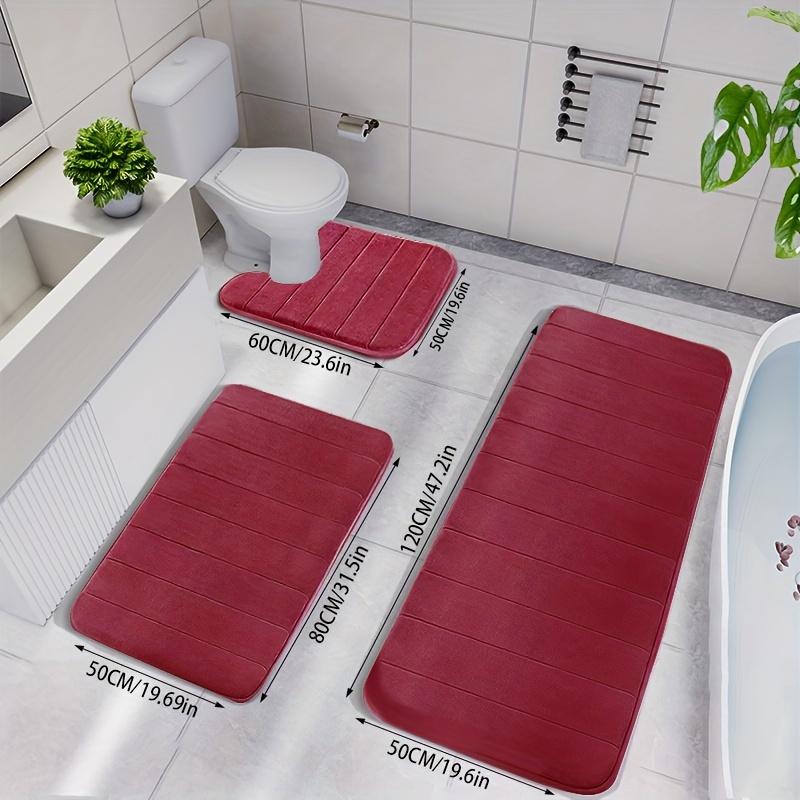 3pcs Memory Foam Non-slip Thickened Bath Mats, Fast Absorbent Washable, Soft And Comfortable, Machine Washable Carpet for Shower Room, Kitchen, Laundry, Bedroom, Bathroom Accessories