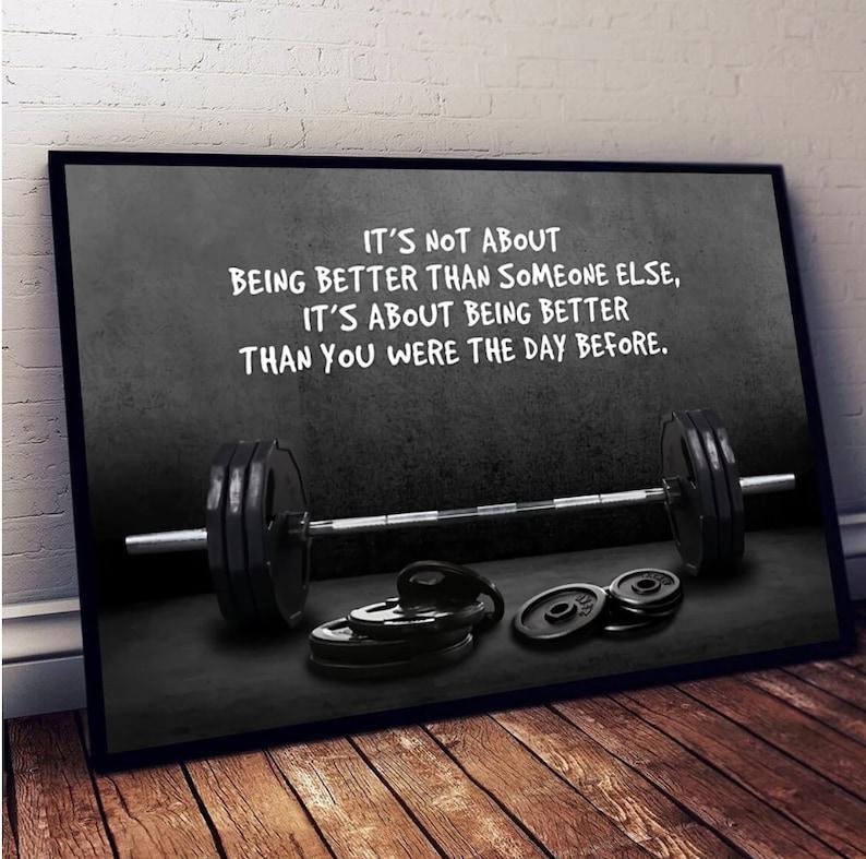 Motivational Quote Nordic Home Decor, Gym and Fitness Framable Wall Art, Sports Print Poster