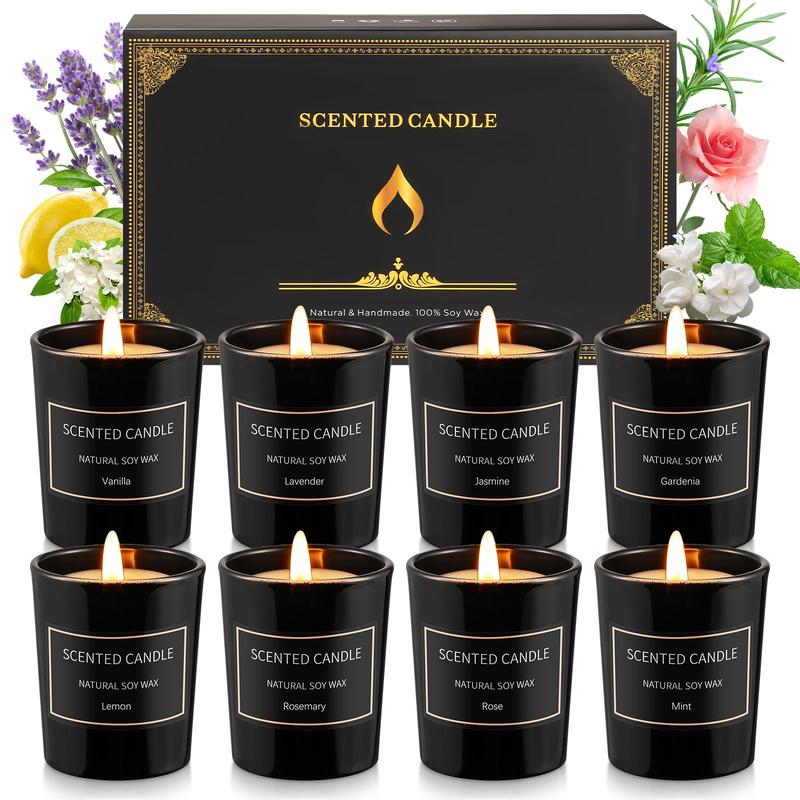 8-Pack Home Scented Candles – Aromatherapy Jar Candles with Long-Lasting Fragrance, Smoke-Free, Perfect Gift Set for Women, Ideal for Valentine’s Day, Birthday, and Mother’s Day Decor Christmas