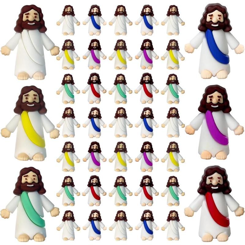 Mini Jesus Figures, Set of 30pcs Action Figures Little Jesus Figures, Tiny Jesus Figures to Hide and Seek Religious Gifts for Easter Egg Stuffers Decor Ornaments