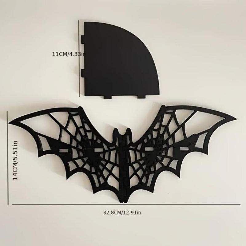 Bat Design Wall Mounted Shelf, 1 Count Creative Spider Web Design Wall Corner Storage Rack, Home Decor for Living Room Bedroom