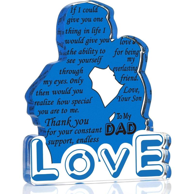 Desk Sign Gifts for Dad from Son, Father Gifts Love Plaque Presents for Dad, Birthday Christmas Daddy Gifts New Step Bonus Dad Gift Ideas, Table Desk Decor Dad Gifts Office Home