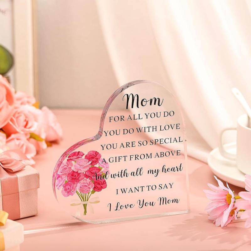 Mom Gift Birthday Gifts for Mom from Daughters Sons Meaningful Gifts for Mother  Heart Sign for Mom Mother's Day Gift(Elegant Style)