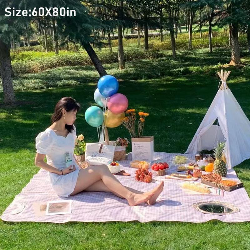 Outdoor Picnic Blanket, Extra Large Beach Blanket, Foldable Lightweight Waterproof Sand Mat, Picnic Blanket for Beach Camping Hiking Park Patio