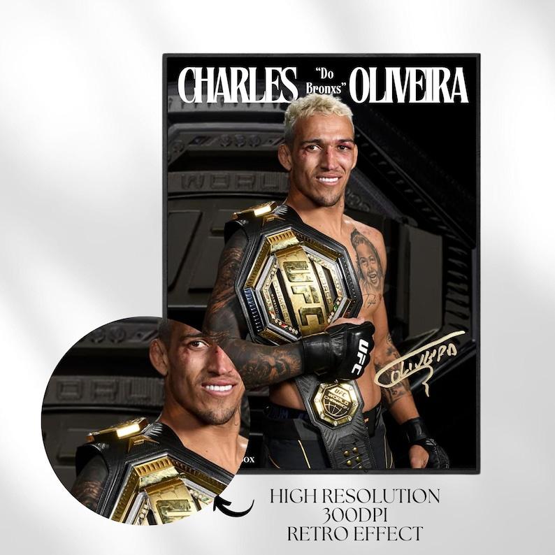 Charles Do Bronxs Oliveira Fighter Poster, Ufc Wall Art, Decor, Unframe Poster, Elite Unique design, MMA, Headshot Stats