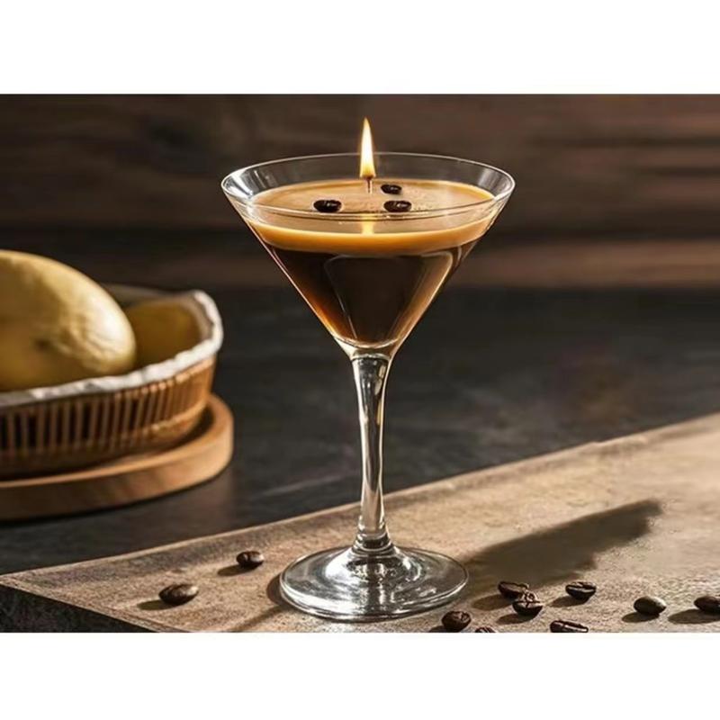 Handmade Espresso Martini Candle Decor with Natural Soy Wax and Cotton Wicks