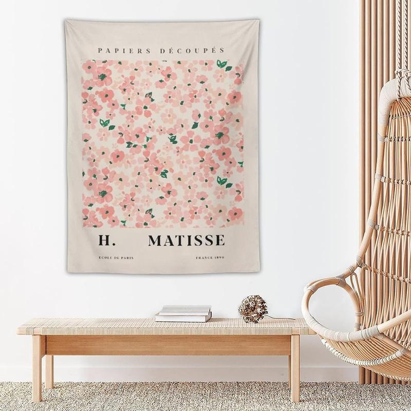 Danish Pastel Botanical Flower Market Aesthetic Floral Plants Tapestries Wall Hanging Tapestry Decorative Flag For Home Decor Living Room College Dorm Bedroom Banner Poster