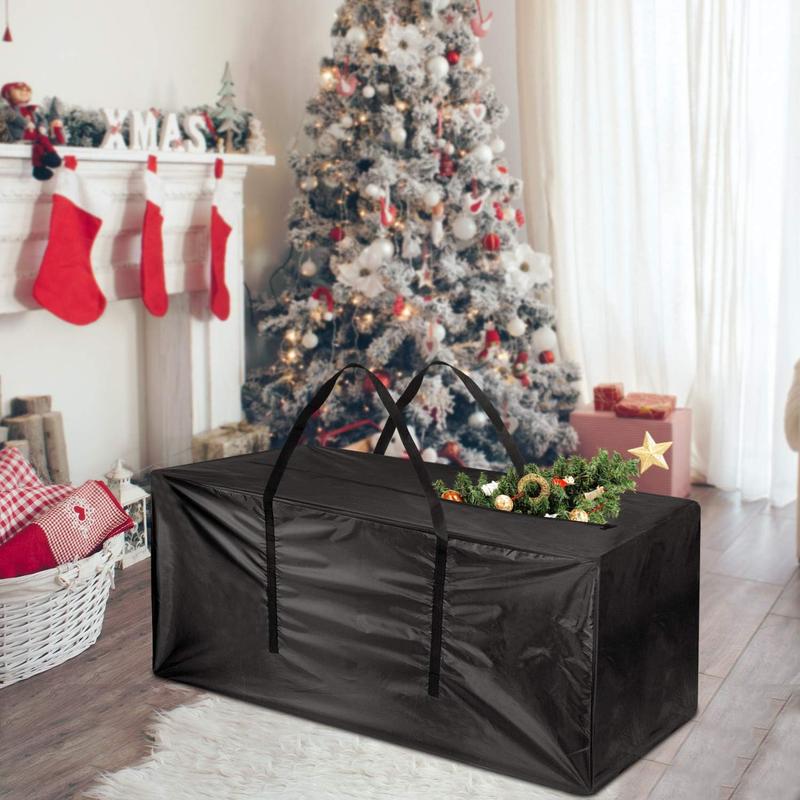 Christmas Tree Storage Bag Fits Up to 9 ft Artificia Trees 65” x 15” x 30” Extra Large Moving Bags, Black Organiser Waterproof Gift