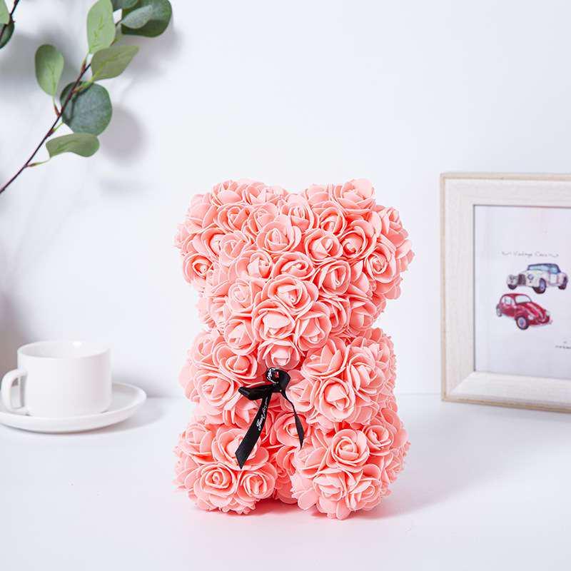 Rose Bear for Room Decor, 1 Count Creative Diy Cute Bear Design Artificial Flower Bouquet, Bedroom Decor, Gift for Wedding, Summer Gift, Boyfriend Gifts, Room Accessories Decorative Fruit Plants Ornaments