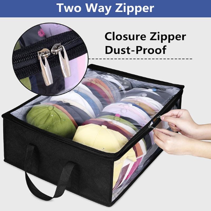 Wide Hat Storage for Baseball Caps, Large Capacity Hat Racks Organizer for Closet Cap Holder Holds up to 40 Hats Box Plastic