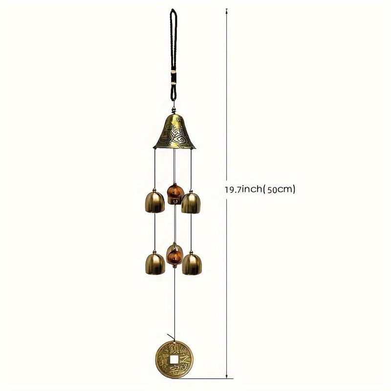 Dragon Design Wind Chime, Creative Hanging Wind Chime with 6 Bells, Art Decor for Home Garden Yard