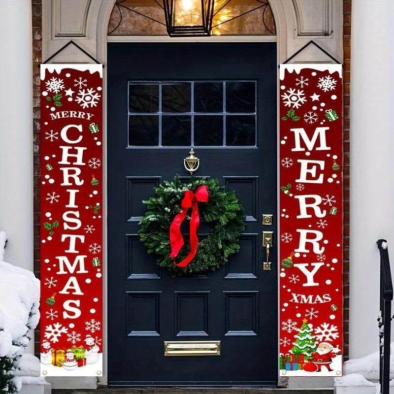 Merry Christmas Door Banner, 180cm*30cm Holiday Door Decoration, Universal Festive Backdrop for Home Party Garden Decor