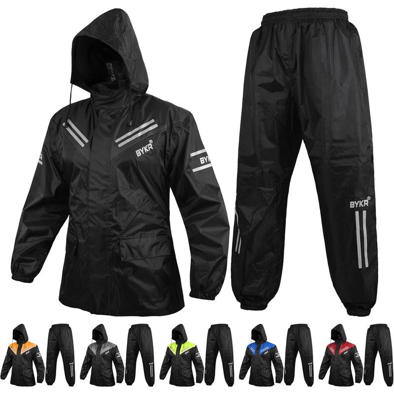 Waterproof Outdoors Motorcycle Rain Suits for Men & Women Cycling 2-Piece Breathable & Windproof Wet Weather Protection