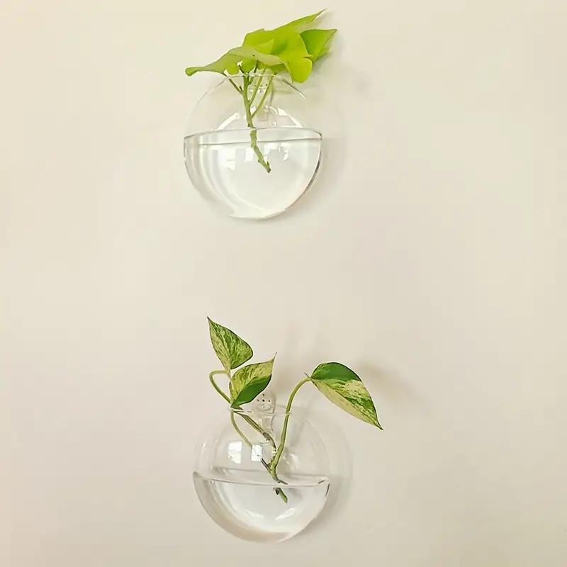 Wall Hanging Glass Terrarium, 2 Counts set Hydroponic Plant Vase, Wall Mounted Plant Pot for Living Room Bedroom Office Dormitory