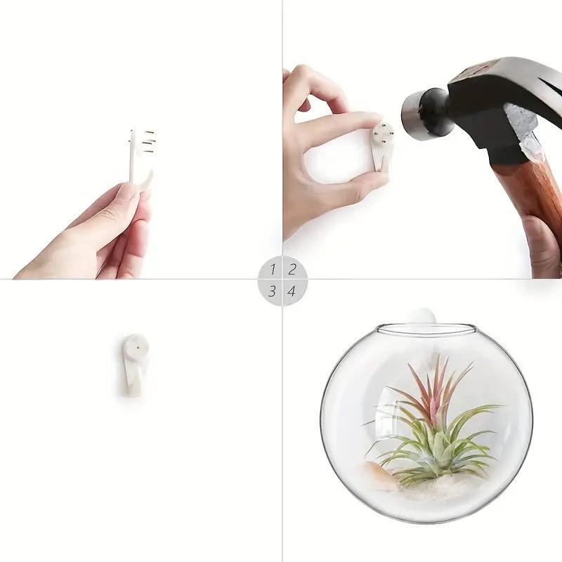 Wall Hanging Glass Terrarium, 2 Counts set Hydroponic Plant Vase, Wall Mounted Plant Pot for Living Room Bedroom Office Dormitory