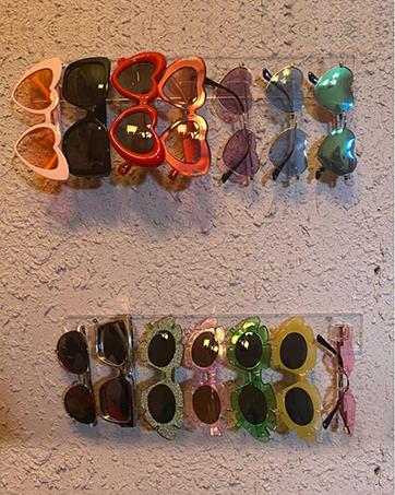 Sunglasses Organizer 2 Pack, Wall Glasses Holder, Acrylic Sunglasses Display, Eyeglass Organizer for Multiple Glasses for Office & Home Decor, Unique Gifts for Husband, Women & Girls, Clear