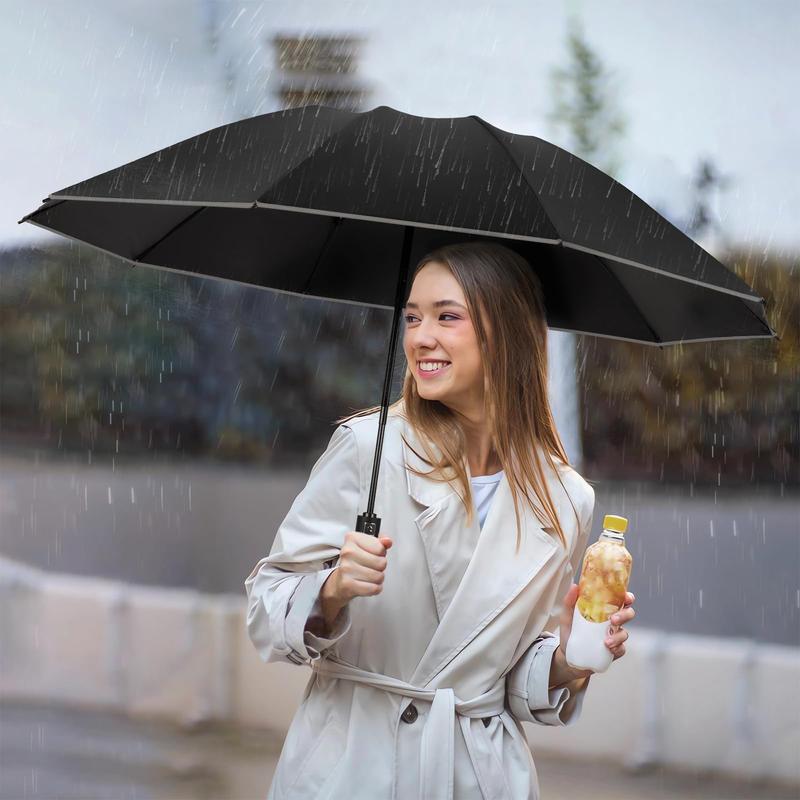 Travel Umbrella, Automatic Umbrellas for Rain, Portable Windproof Compact Umbrella, Folding UV Resistant Sun Umbrella Aluminum Comfortable