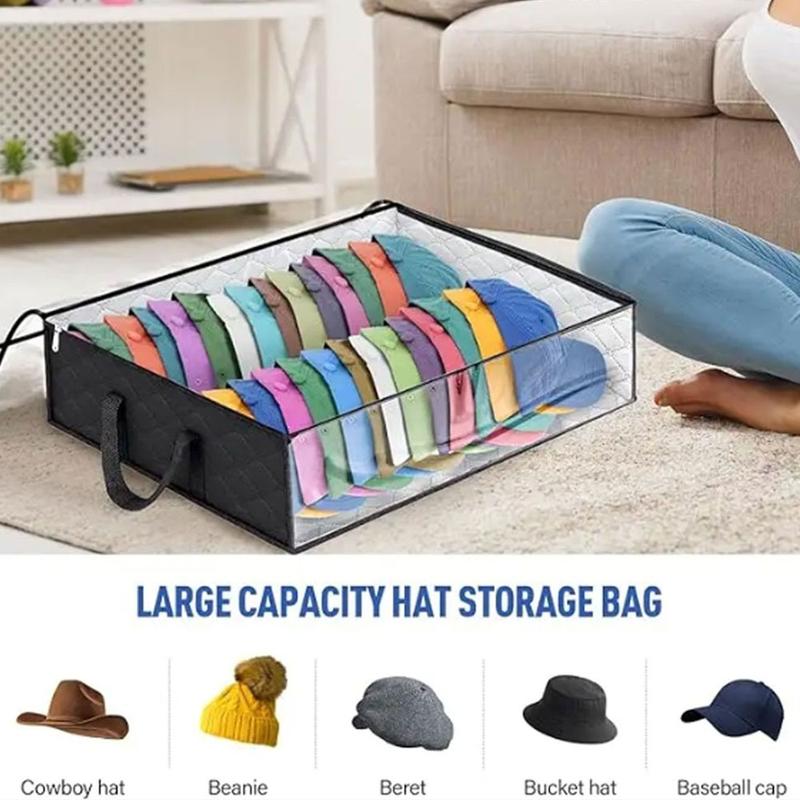 Wide Hat Storage for Baseball Caps, Large Capacity Hat Racks Organizer for Closet Cap Holder Holds up to 40 Hats Box Plastic