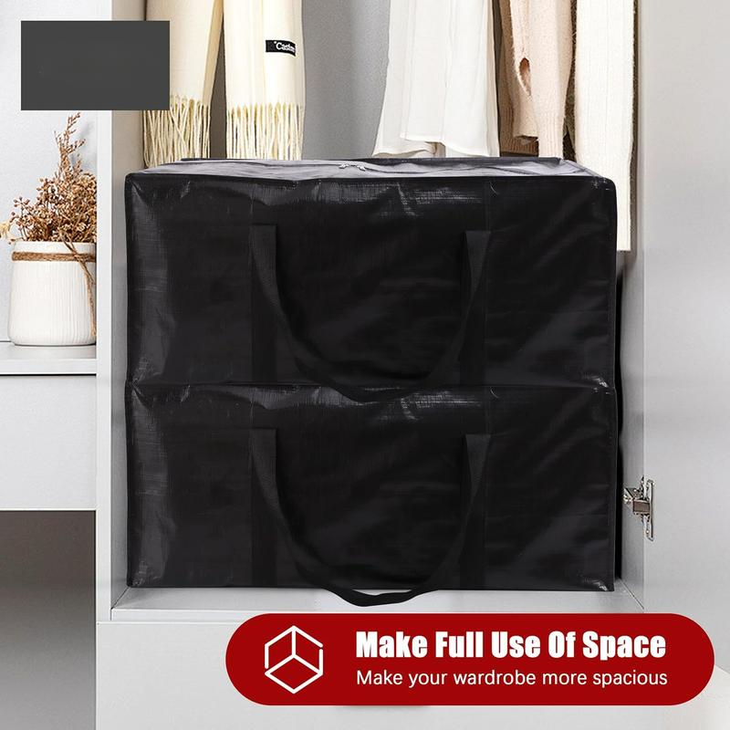 Extra Large Moving Bags with Zippers & Carrying Handles, Heavy-Duty Storage Tote for Space Saving Moving Storage, Fold Flat, Alternative to Box and Bin Organiser Traditional