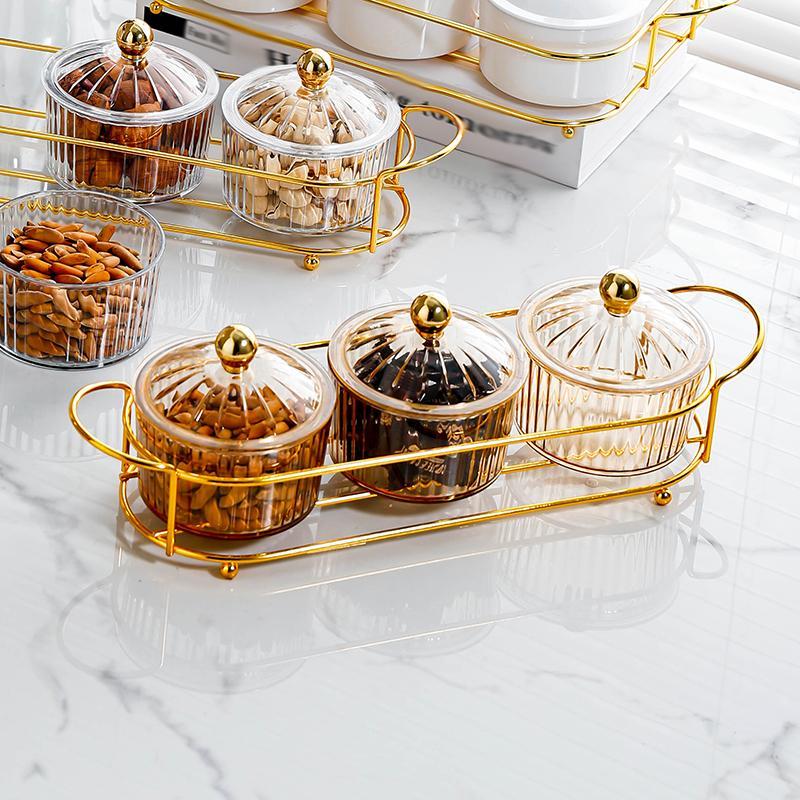 Snack Serving Box, 1 Set Luxury Transparent Candy Box, Candy Container, Snack Serving Tray For Home Party Decoration