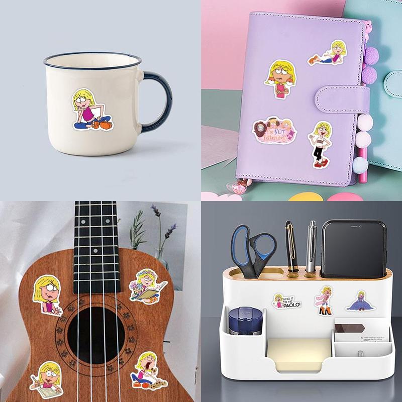 Cartoon Lizzie Mcguire Sticker, 55pcs set Cute Cartoon Sticker, Waterproof Self Adhesive Decor Paper for Gift Greeting Card Water Bottle Laptop Phone