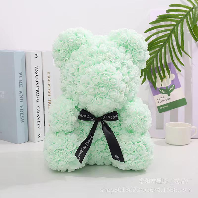 Rose Bear for Room Decor, 1 Count Creative Diy Cute Bear Design Artificial Flower Bouquet, Bedroom Decor, Gift for Wedding, Summer Gift, Boyfriend Gifts, Room Accessories Decorative Fruit Plants Ornaments