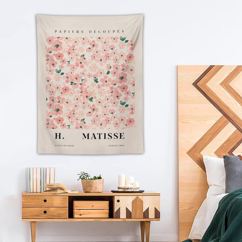 Danish Pastel Botanical Flower Market Aesthetic Floral Plants Tapestries Wall Hanging Tapestry Decorative Flag For Home Decor Living Room College Dorm Bedroom Banner Poster