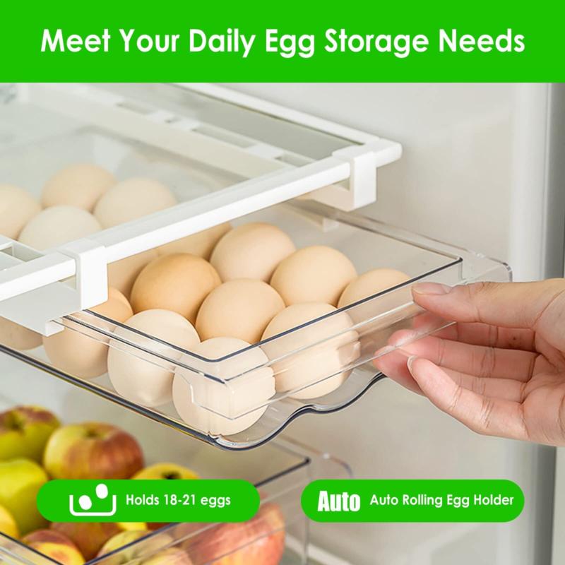 1 Pcs Pull Out Refrigerator Egg Drawer Organizer Bins Hanging Storage Trays