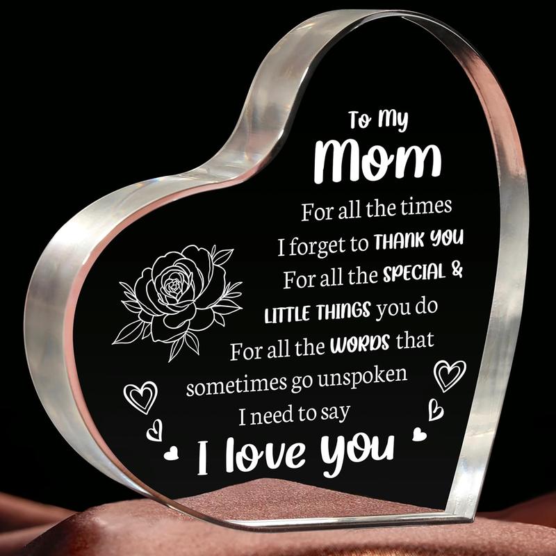 Gifts for Mom, Mom Birthday Gifts Mothers Day Gifts - Acrylic Keepsake 3.9x3.9 Inch - I Love You Mom Gifts from Son Daughter -  Valentines Day Christmas Gift Ideas for Mom