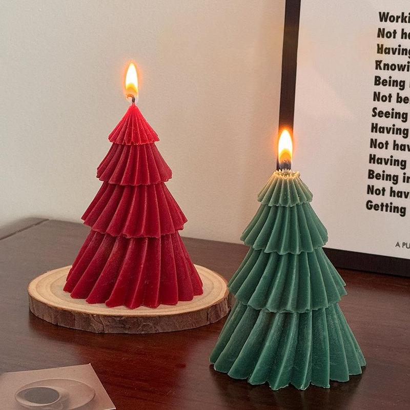 Christmas Themed Tree Shaped Aroma Candle, 1 Count Christmas Fragrance Candle, Desktop Decorative Ornament for Home Party Bedroom, Gift for Friend