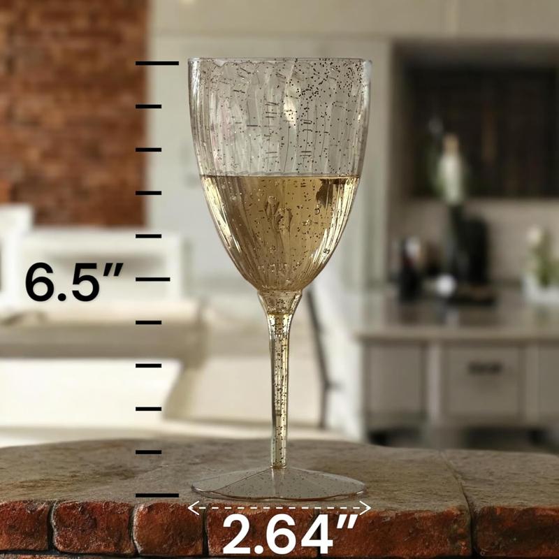 Elegant Plastic Champagne Flutes - 32 count, 7.8oz Disposable & Reusable  Glasses -  for Home, Parties, Weddings, Birthdays & Celebrations (32, Clear)