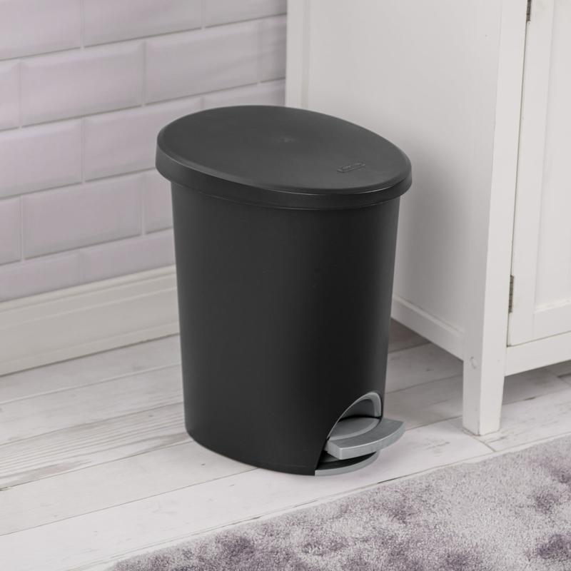 Sterilite 2.6 Gallon Trash Can, Ultra Step On Bathroom Trash Can