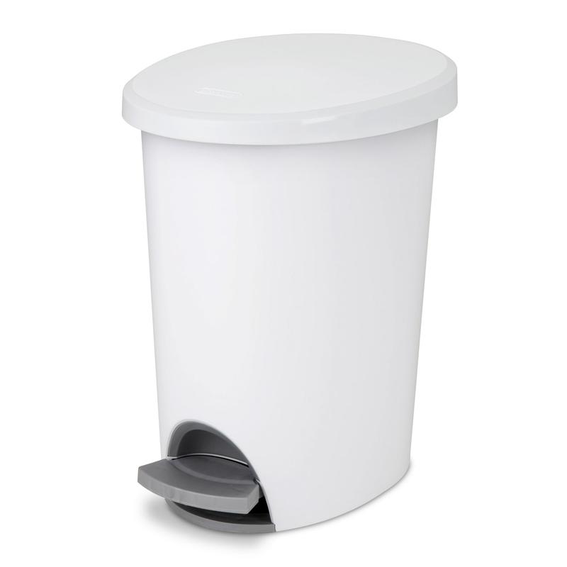 Sterilite 2.6 Gallon Trash Can, Ultra Step On Bathroom Trash Can