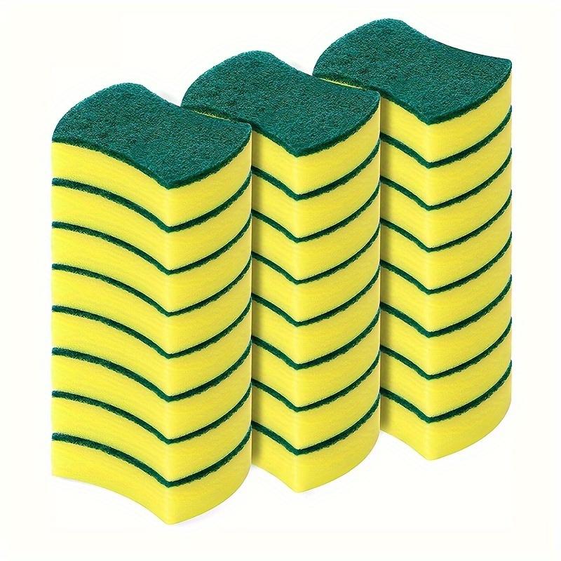 8 16 32pcs, Multifunctional Cleaning Sponge, Double-Sided Scouring Pad For Household Cleaning, Dishwashing Sponge, Premium Kitchen Sponge.